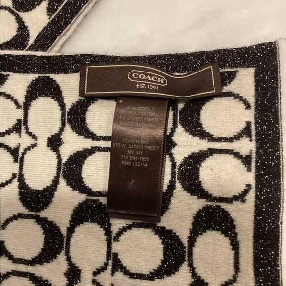 Coach Signature Lurex Merino Wool Scarf Muffler (COACH F82844) - Picture 6 of 6